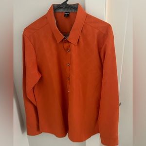 Retro Orange Collard Button-up